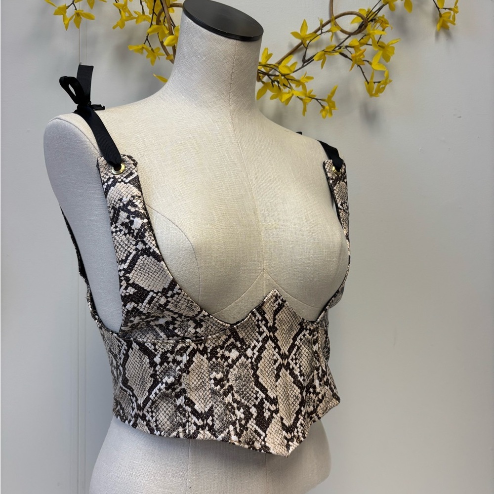 Snakeskin Print Bustier Top